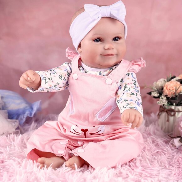 20Inch Realistic Soft Vinyl With Weighted Cloth Body Estella Girl Reborn Baby - Picture 4 of 6